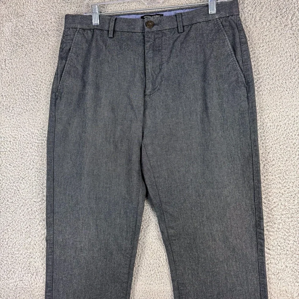 Banana Republic Kentfield Pants Mens 33 Gray‎ Chino Casual Flat Front 33x32